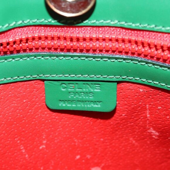CELINE Shoulder Bag Leather Green Auth 81640 - Picture 12 of 15